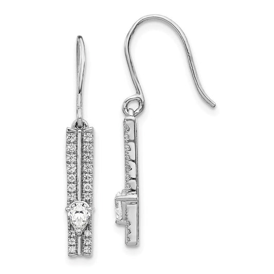 14k White Gold Real Diamond Fancy Earrings EM3881-050-WA
