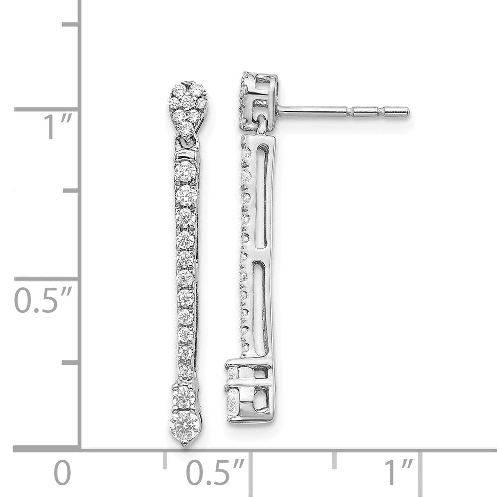 Solid 14k White Gold Simulated CZ Fancy Earrings