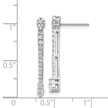 Solid 14k White Gold Simulated CZ Fancy Earrings