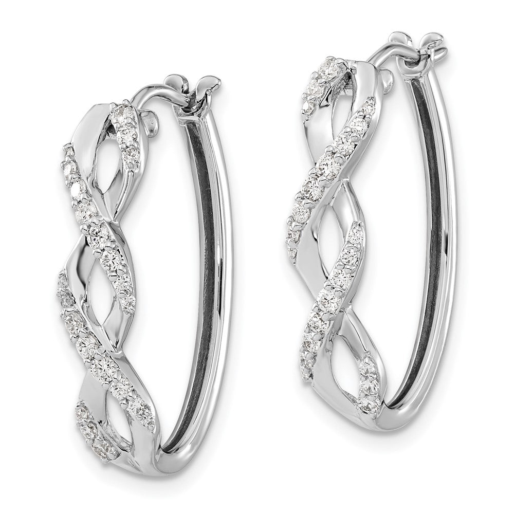 Solid 14k White Gold Simulated CZ Fancy Earrings