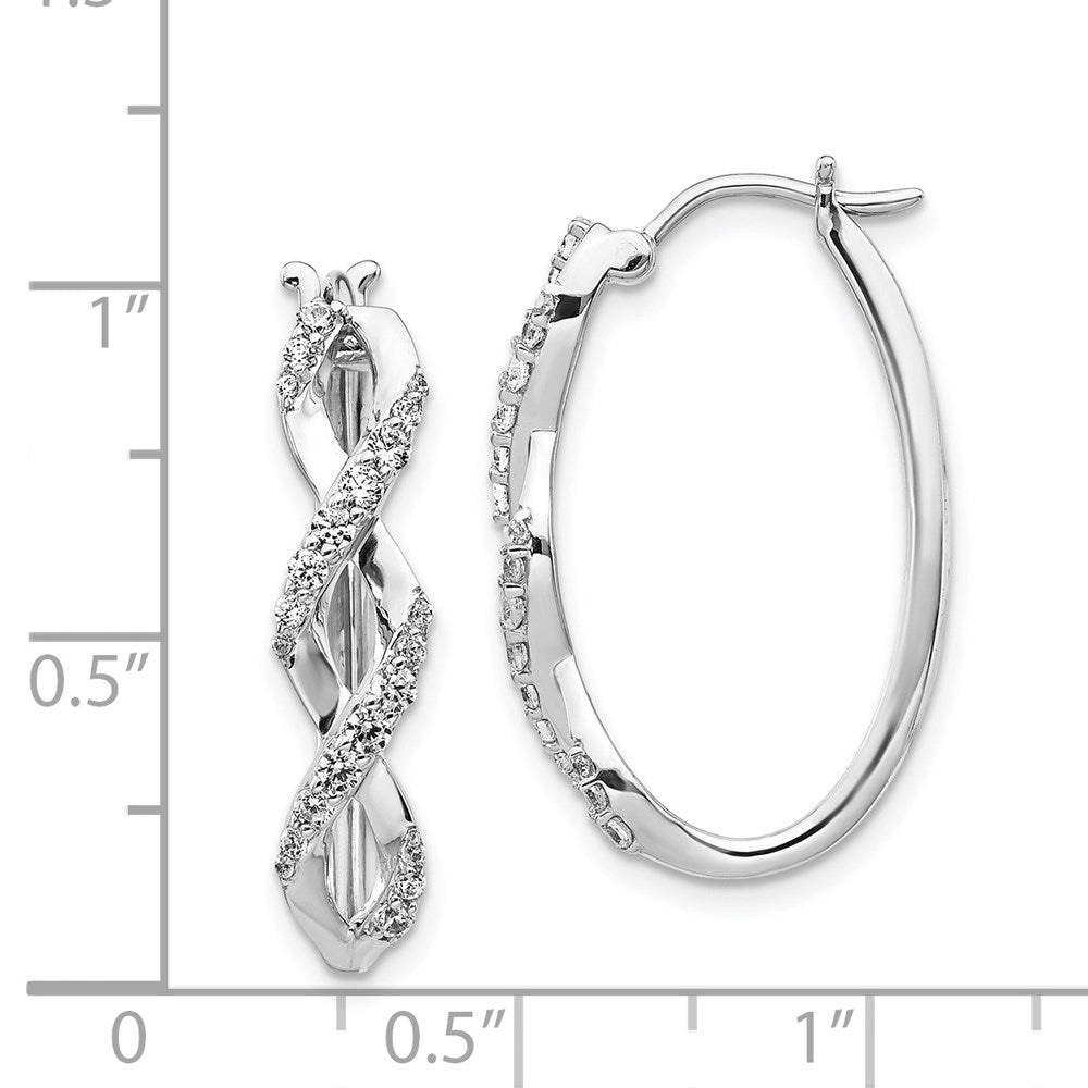 Solid 14k White Gold Simulated CZ Fancy Earrings