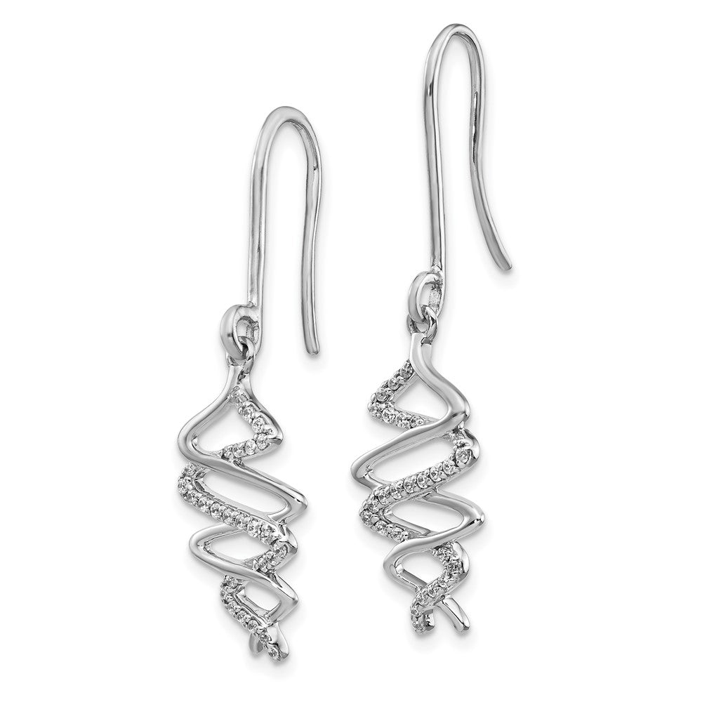 Solid 14k White Gold Simulated CZ Fancy Earrings