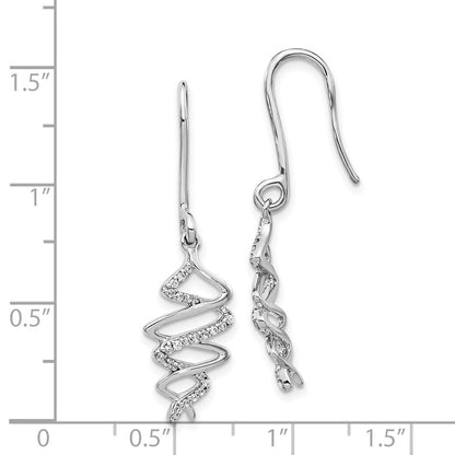 Solid 14k White Gold Simulated CZ Fancy Earrings