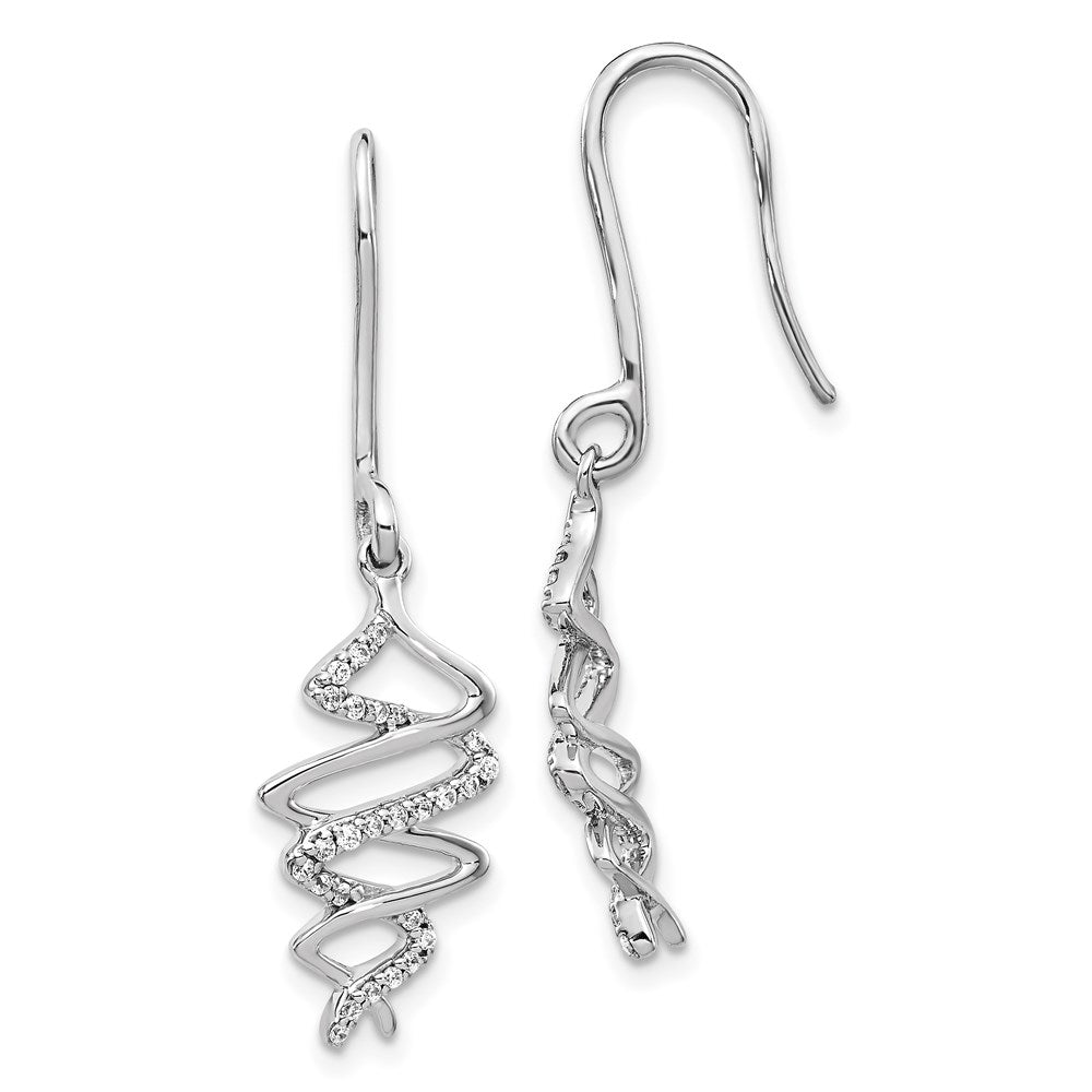 14k White Gold Real Diamond Fancy Earrings EM3895-025-WA