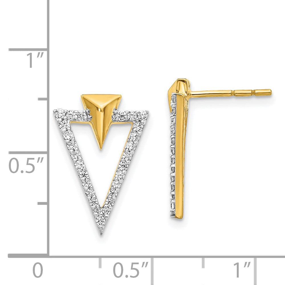 Solid 14k Yellow Gold Simulated CZ Fancy Post Earrings
