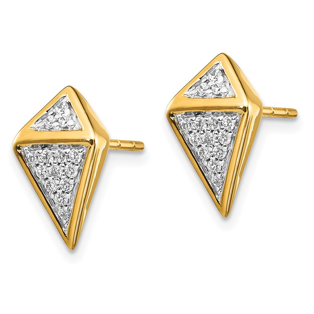 Solid 14k Yellow Gold Simulated CZ Fancy Earrings