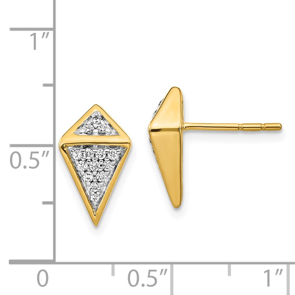 Solid 14k Yellow Gold Simulated CZ Fancy Earrings