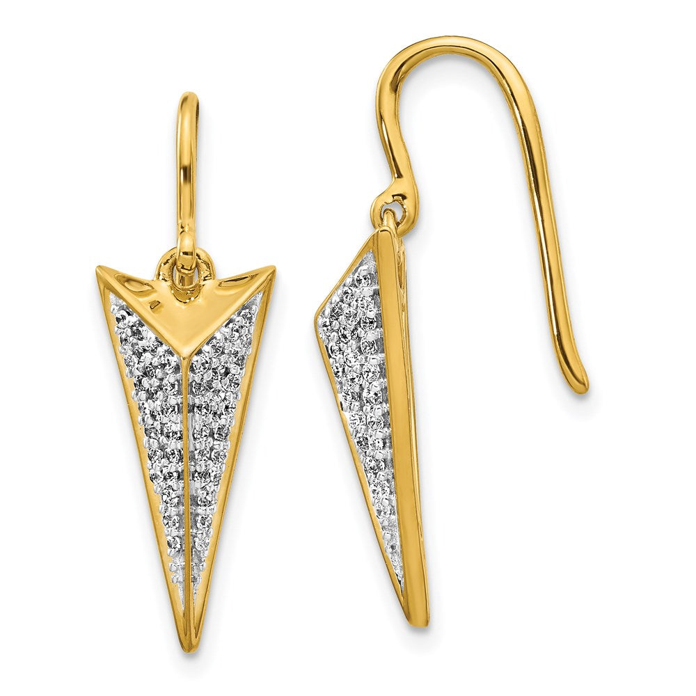 14k Yellow Gold Real Diamond Fancy Dangle Earrings EM3908-040-YA
