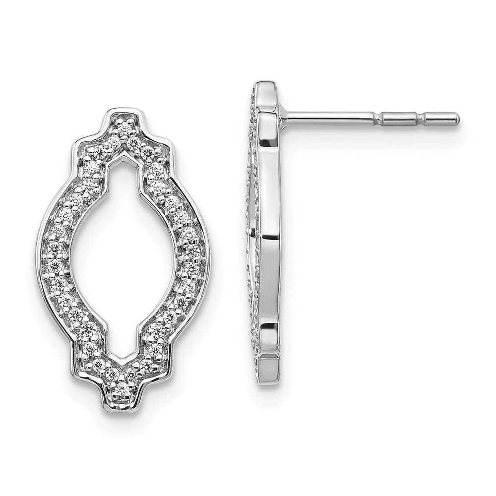 14k White Gold Real Diamond Fancy Earrings EM3927-020-WA