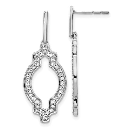 14k White Gold Real Diamond Fancy Dangle Earrings EM3928-050-WA