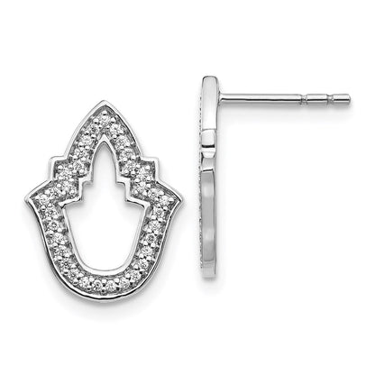 14k White Gold Real Diamond Fancy Earrings EM3932-020-WA