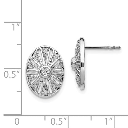 Solid 14k White Gold Simulated CZ Vintage Earrings