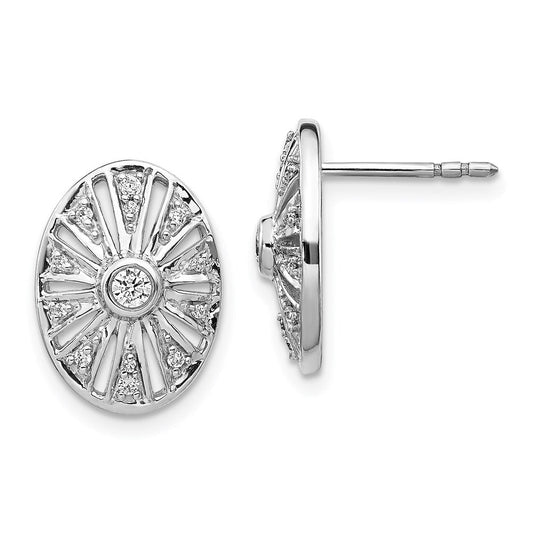 14k White Gold Real Diamond Vintage Earrings EM3947-020-WA