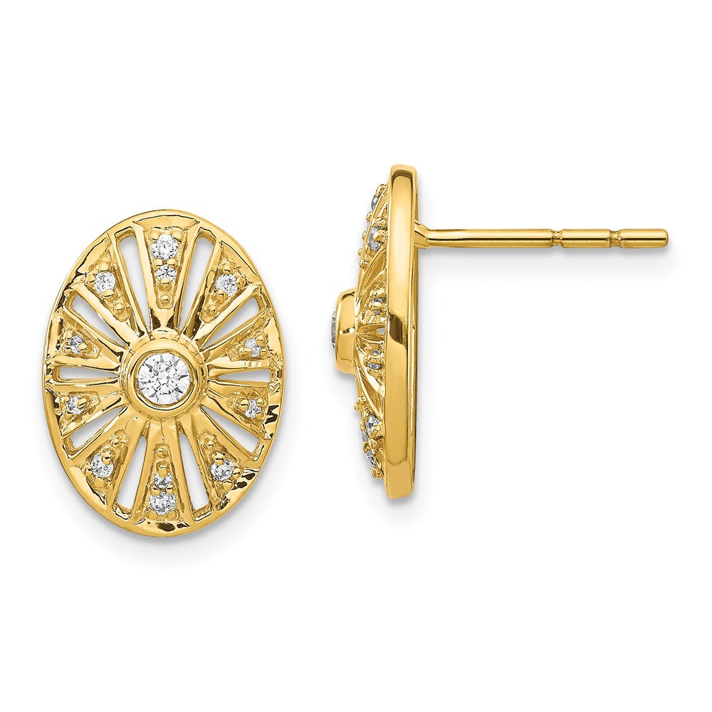 14k Yellow Gold Real Diamond Vintage Earrings EM3947-020-YA