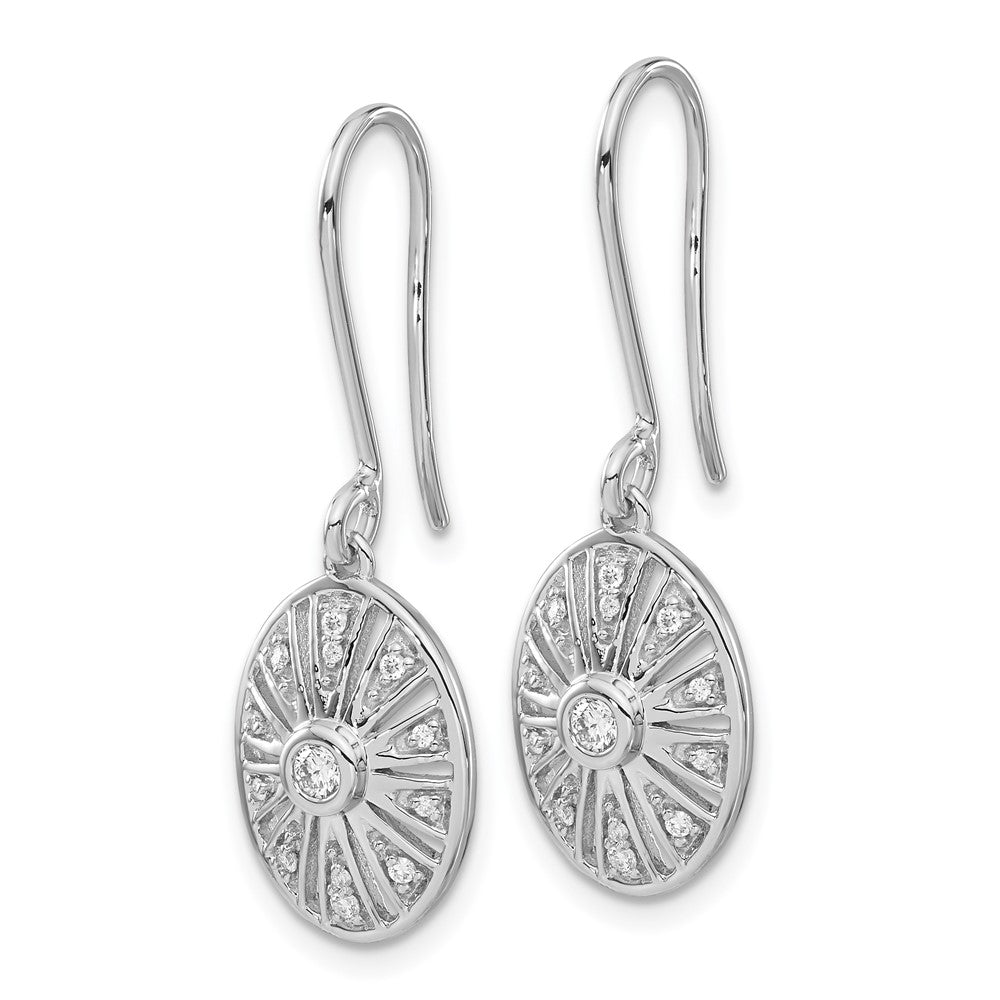 Solid 14k White Gold Simulated CZ Vintage Earrings