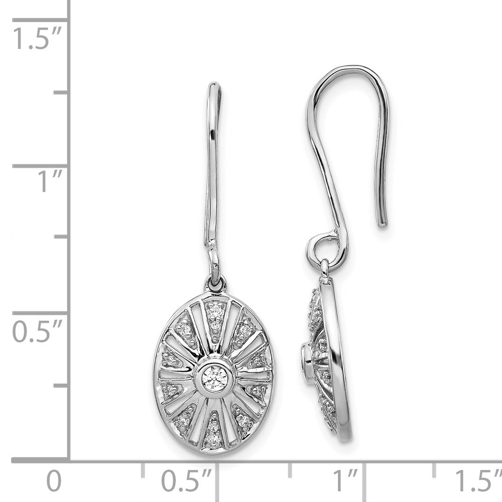 Solid 14k White Gold Simulated CZ Vintage Earrings