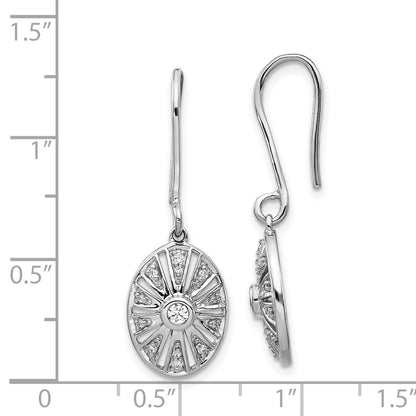 Solid 14k White Gold Simulated CZ Vintage Earrings