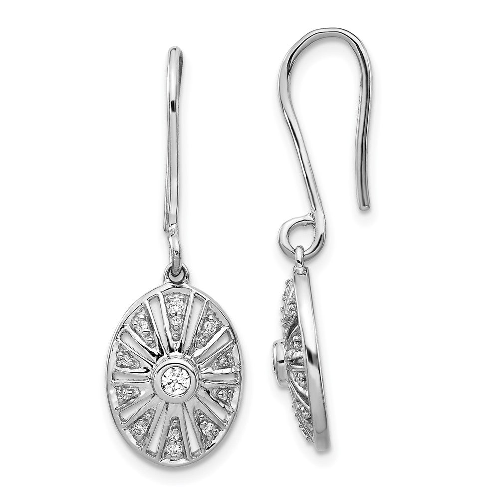 Solid 14k White Gold Simulated CZ Vintage Earrings
