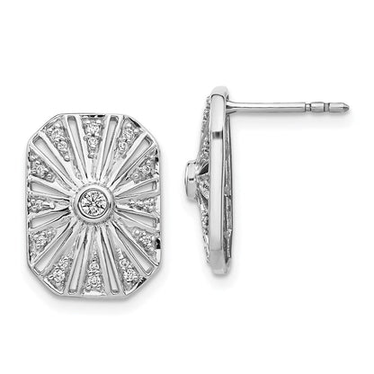 14k White Gold Real Diamond Vintage Earrings EM3949-020-WA