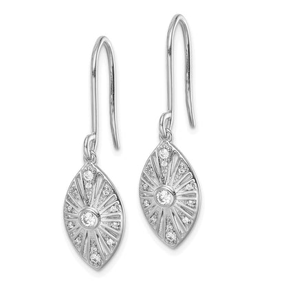 Solid 14k White Gold Simulated CZ Vintage LeverbacK Earrings