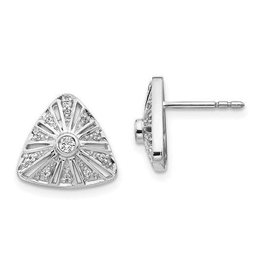 14k White Gold Real Diamond Vintage Earrings EM3955-016-WA