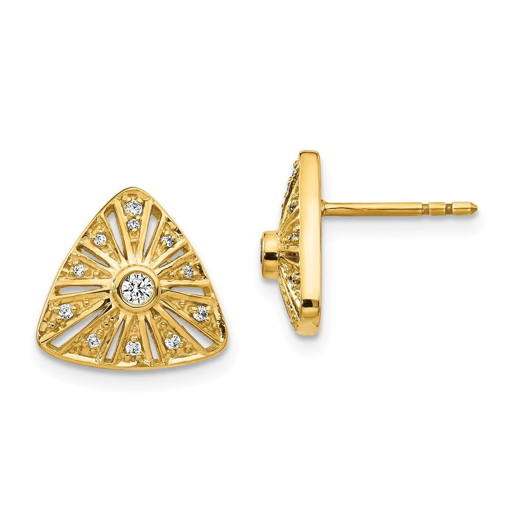 14k Yellow Gold Real Diamond Vintage Earrings EM3955-016-YA