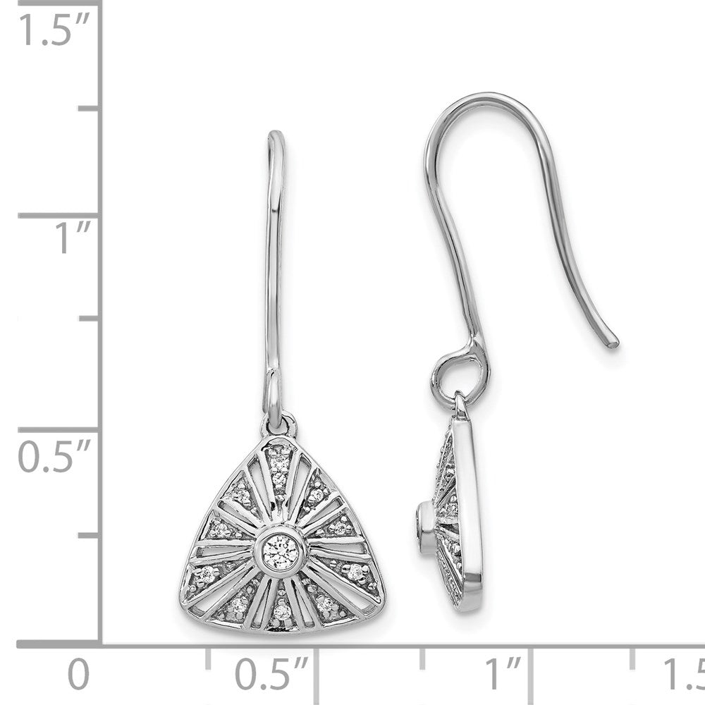 Solid 14k White Gold Simulated CZ Vintage LeverbacK Earrings