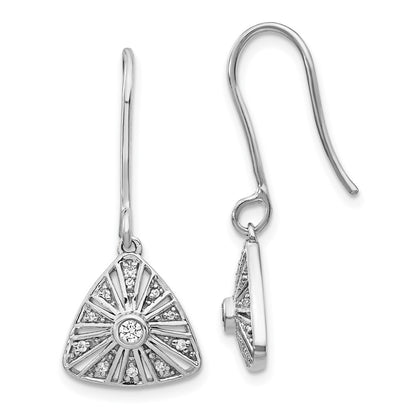 Solid 14k White Gold Simulated CZ Vintage LeverbacK Earrings