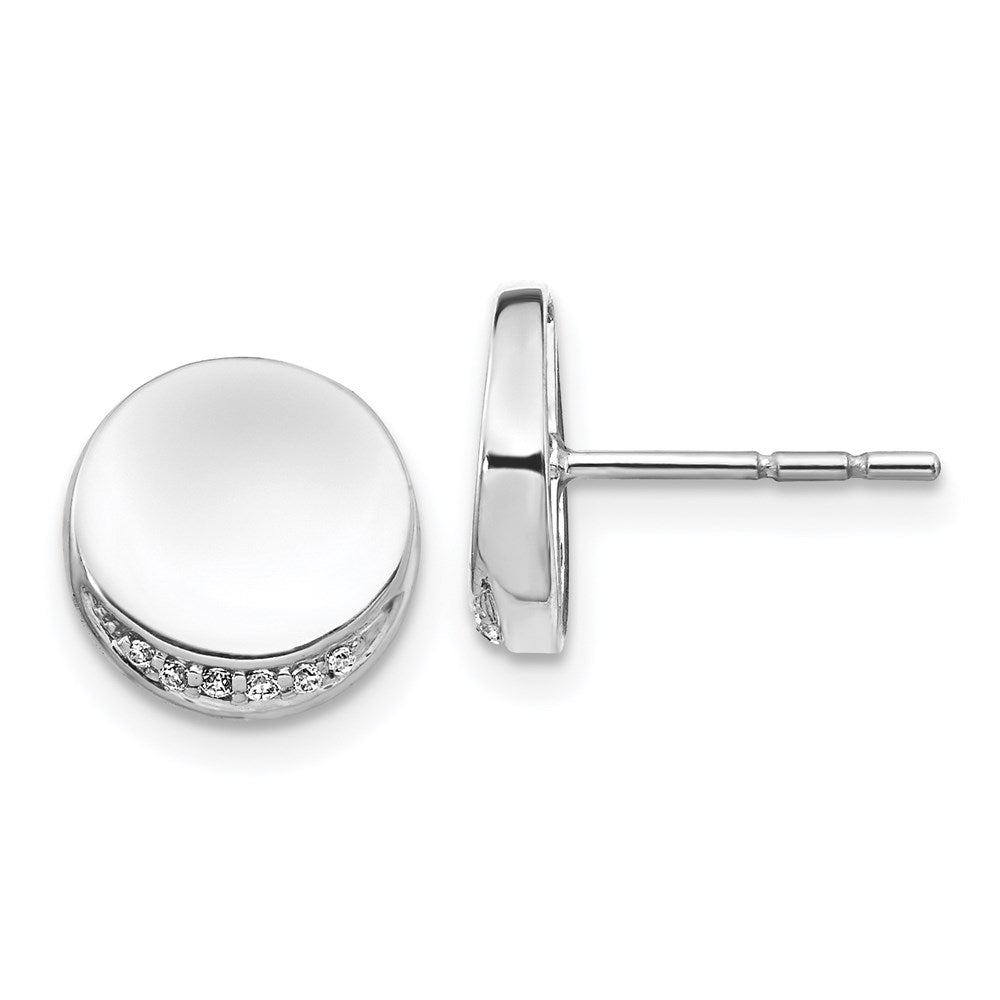 14k White Gold Real Diamond Fancy Circle Earrings EM4005-005-WA