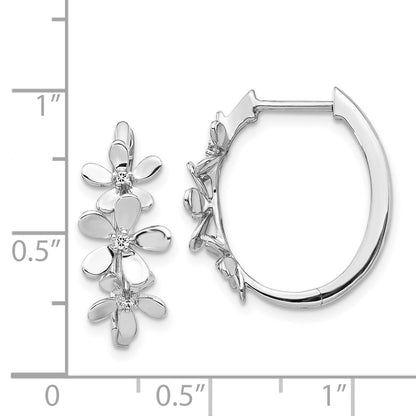 Solid 14k White Gold Simulated CZ Earrings