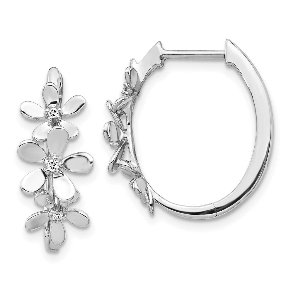 14k White Gold Real Diamond Earrings EM4038-006-WA