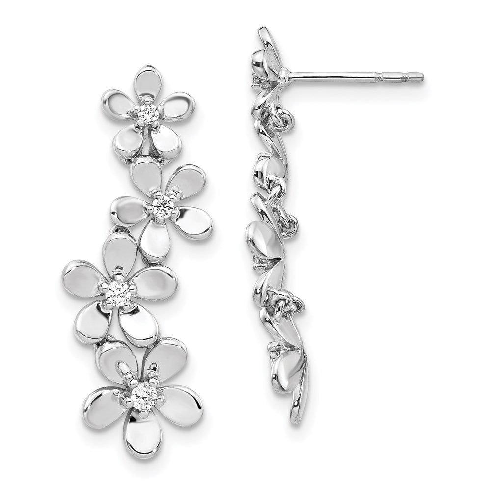 14k White Gold Real Diamond Earrings EM4039-020-WA