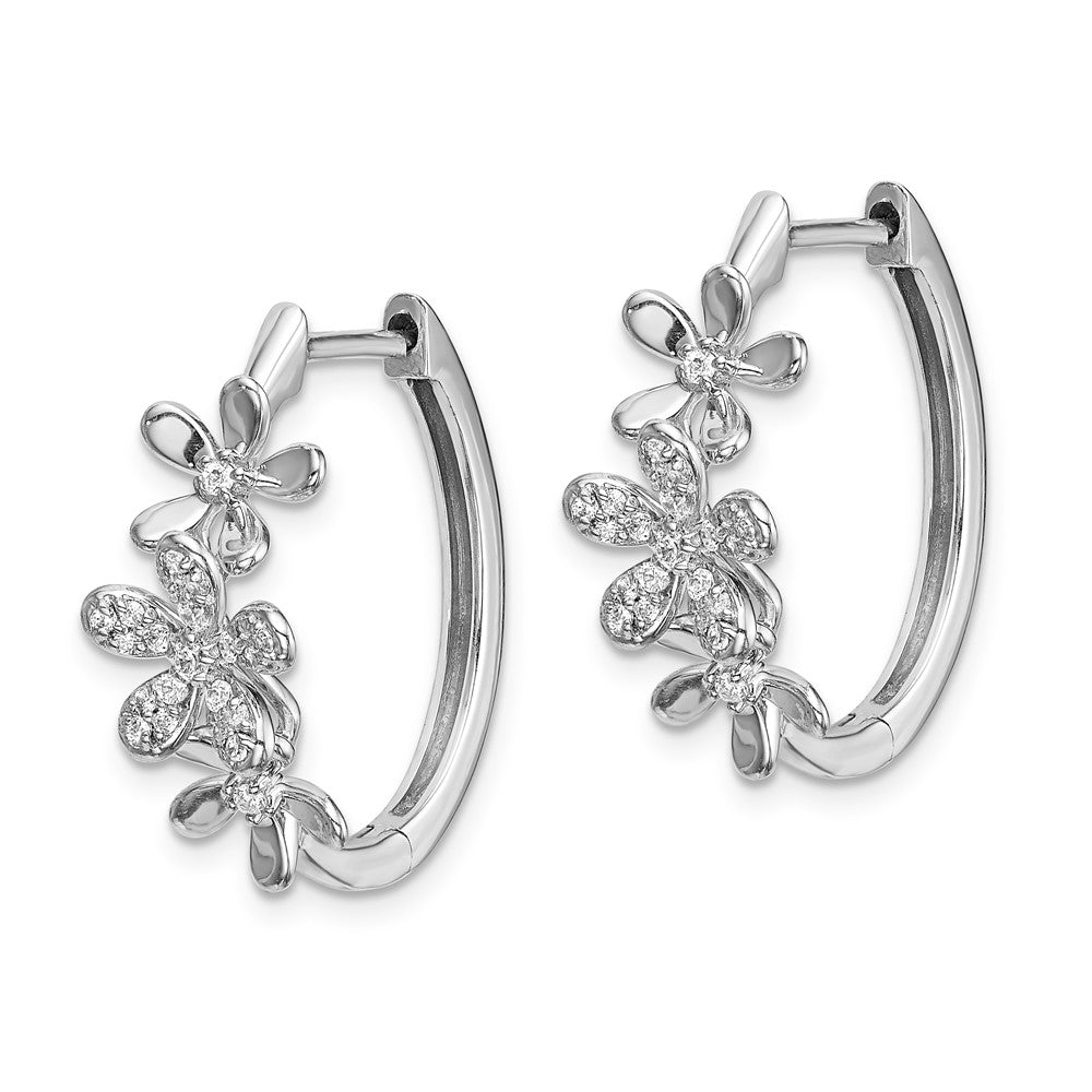Solid 14k White Gold Simulated CZ Earrings