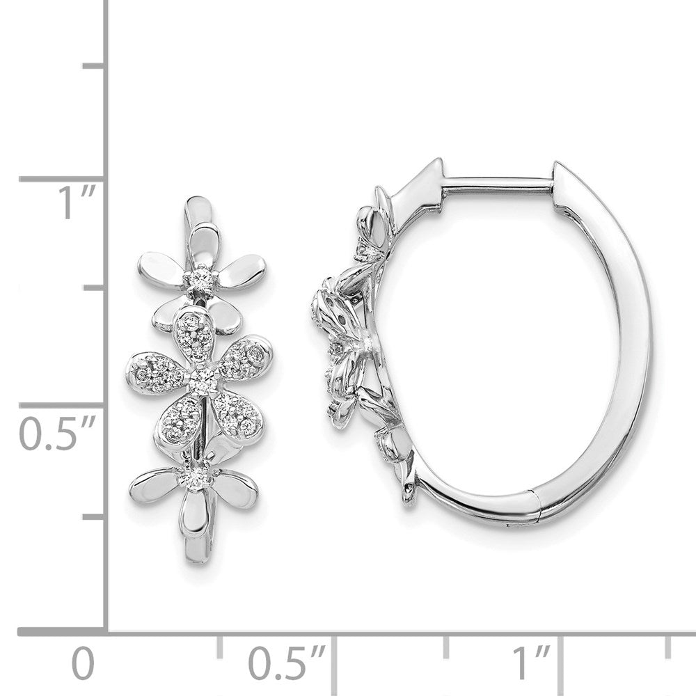 Solid 14k White Gold Simulated CZ Earrings