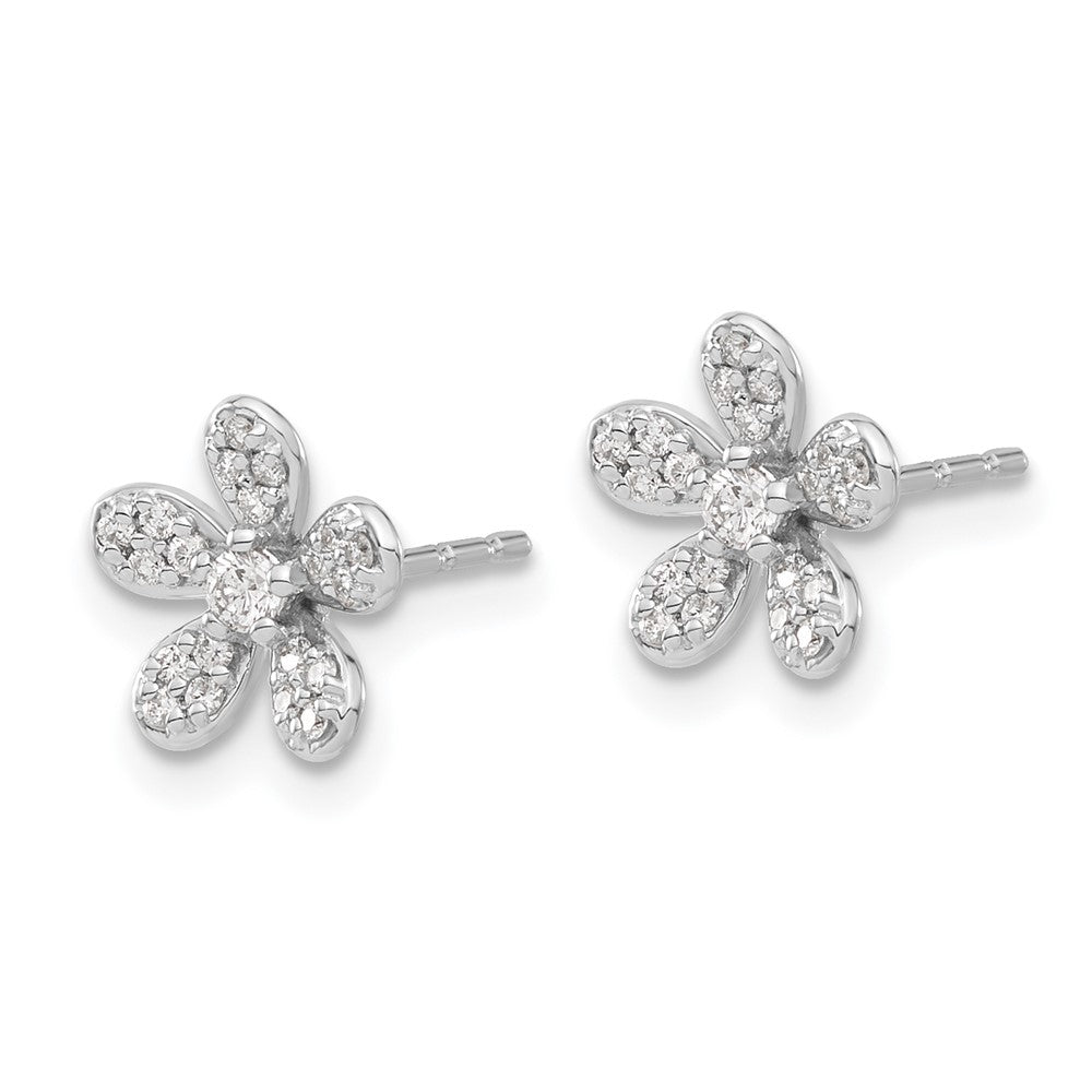 Solid 14k White Gold Simulated CZ Earrings
