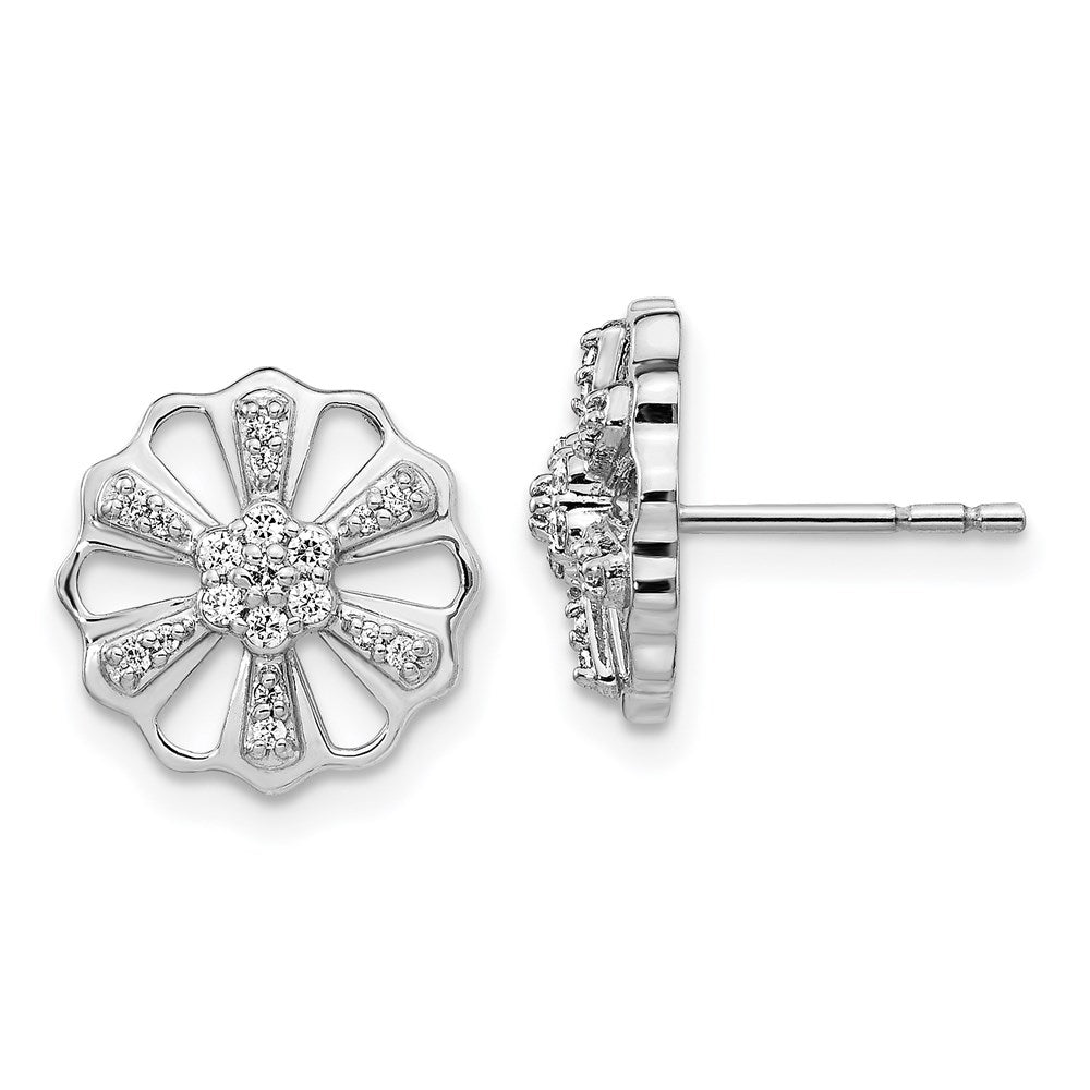 14k White Gold Real Diamond Earrings EM4047-020-WA