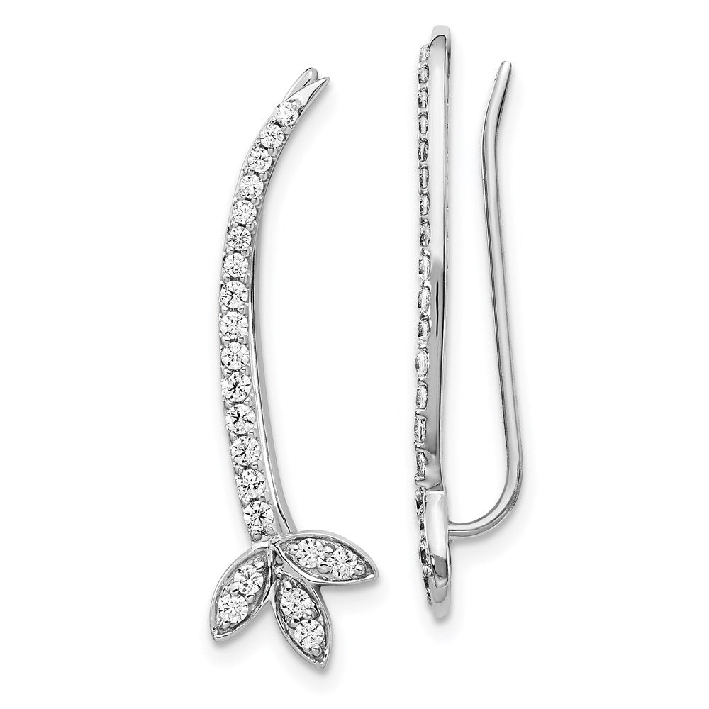14k White Gold Real Diamond Earrings EM4157-050-WA
