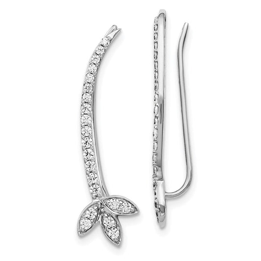 14k White Gold Real Diamond Earrings EM4157-050-WA