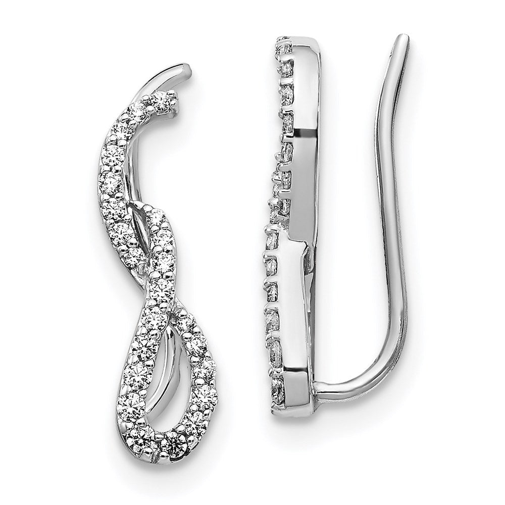 14k White Gold Real Diamond Earrings EM4162-025-WA