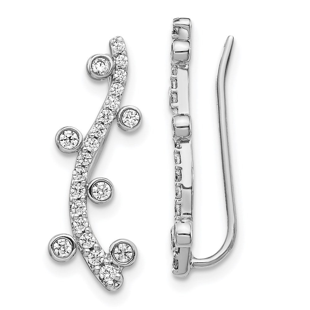 14k White Gold Real Diamond Earrings EM4165-050-WA