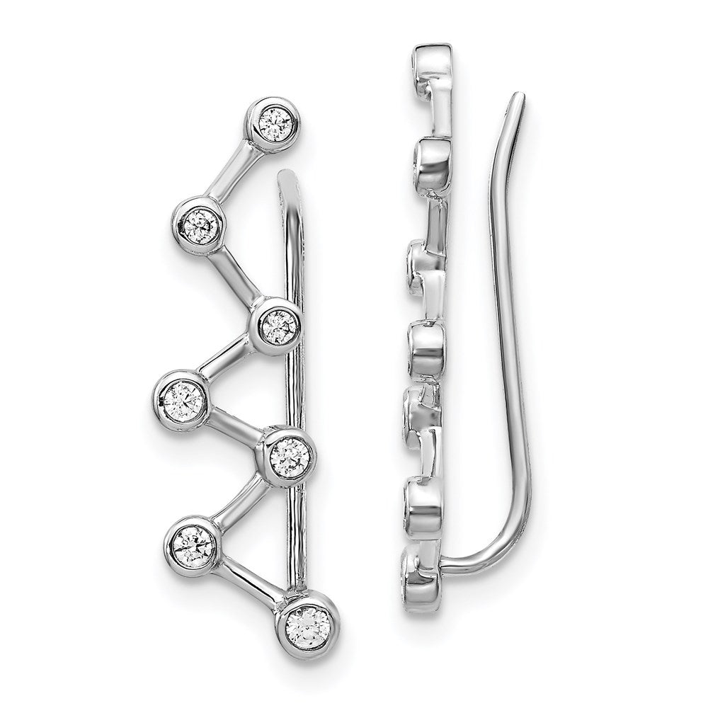 14k White Gold Real Diamond Earrings EM4168-025-WA