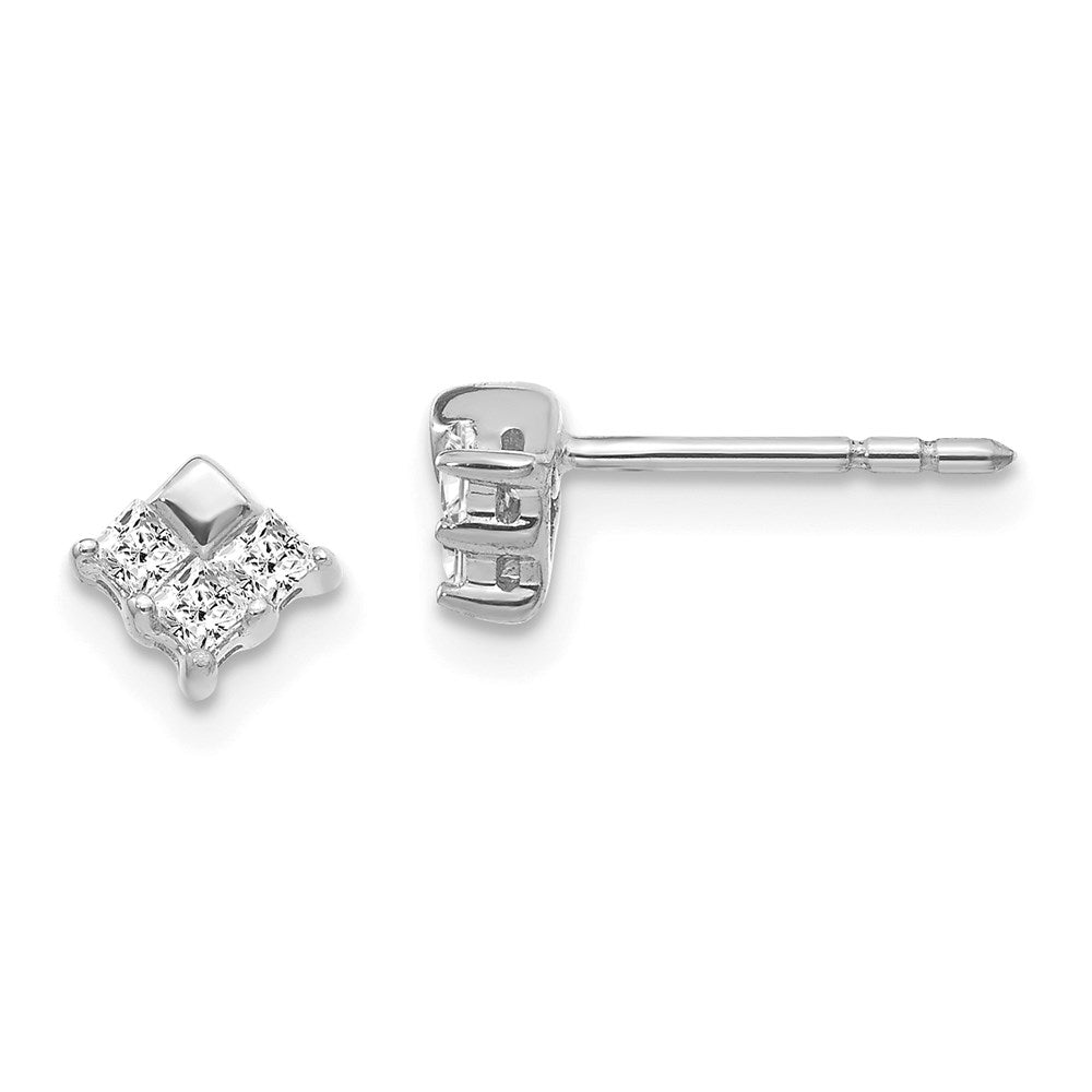 14k White Gold Real Diamond Earrings EM4172-025-WA