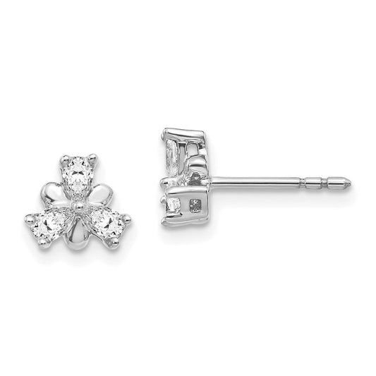 14k White Gold Real Diamond Earrings EM4174-040-WA