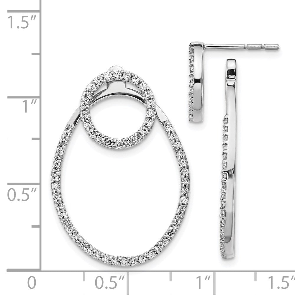 Solid 14k White Gold Simulated CZ Earrings