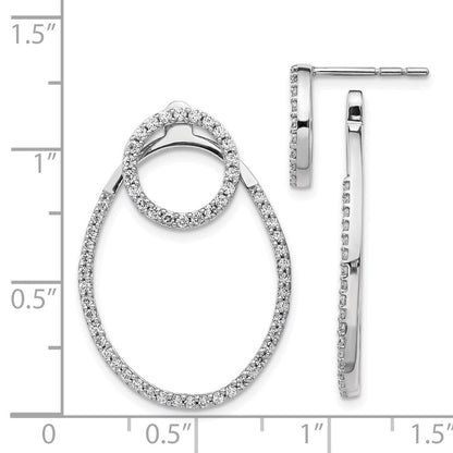 Solid 14k White Gold Simulated CZ Earrings