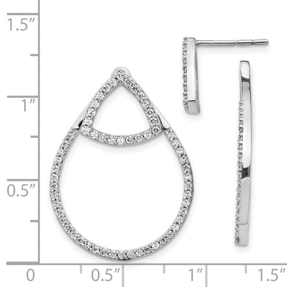 Solid 14k White Gold Simulated CZ Earrings