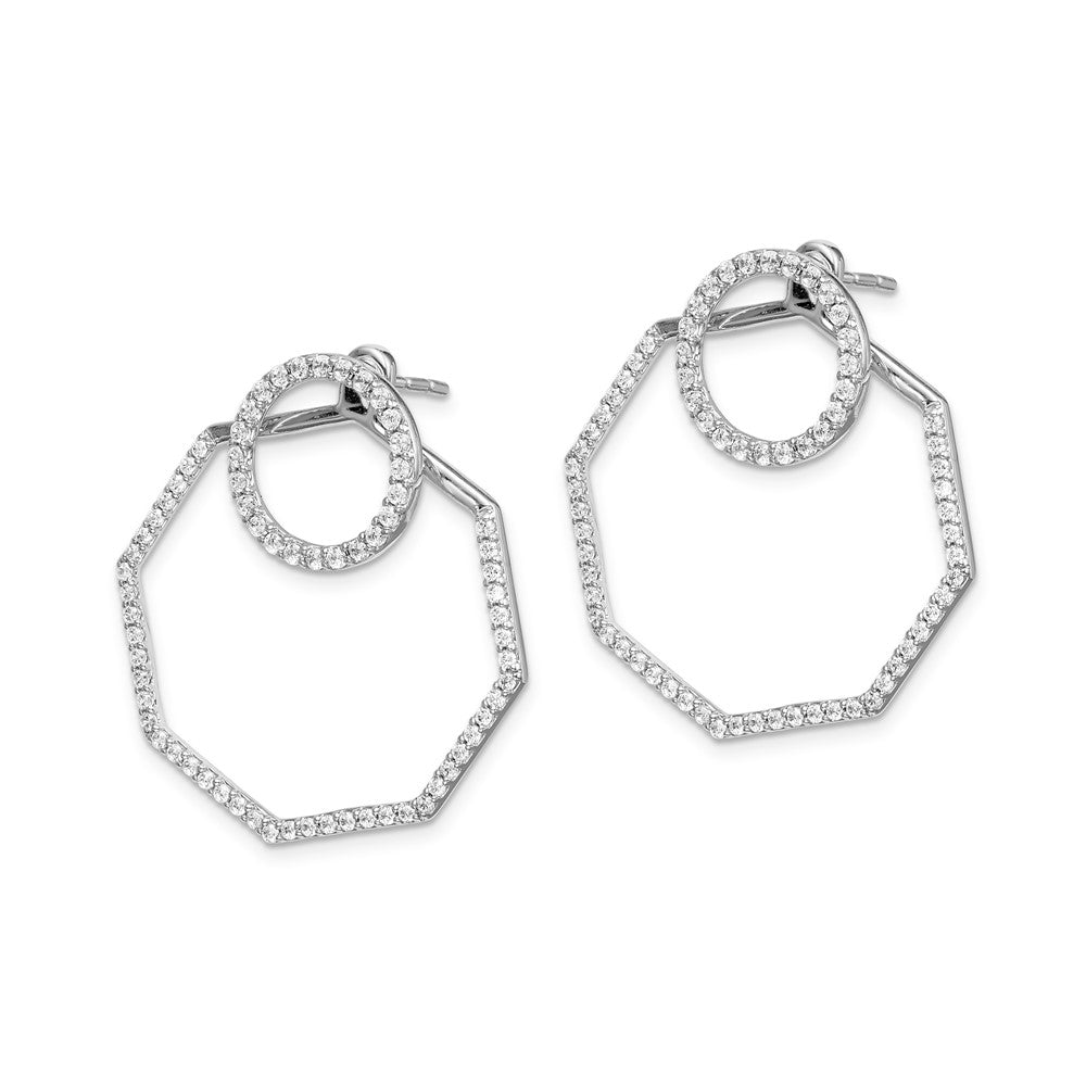 Solid 14k White Gold Simulated CZ Earrings