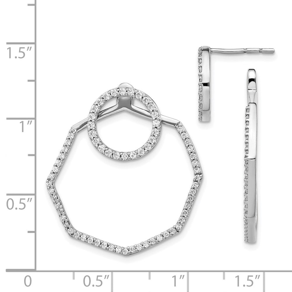 Solid 14k White Gold Simulated CZ Earrings