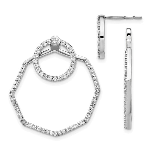 14k White Gold Real Diamond Earrings EM4184-100-WA