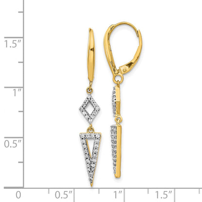 Solid 14k Yellow Gold Simulated CZ Earrings